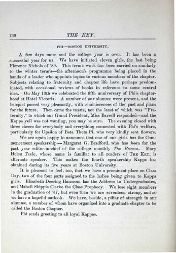 Chapter Letters: Phi - Boston University, June 1887 (image)
